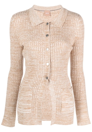 BOSS mélange-effect button-up cardigan - Neutrals