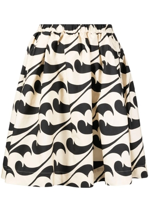 JNBY abstract-pattern cotton midi skirt - Neutrals