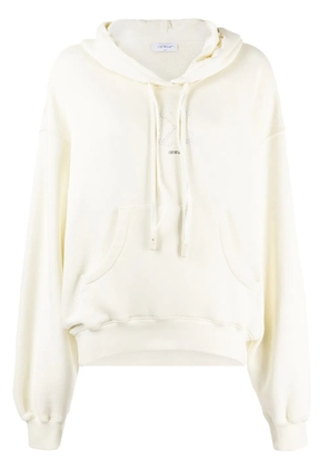 Off-White crystal-embellished cotton hoodie