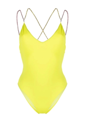 GCDS crystal-strap swimsuit - Green
