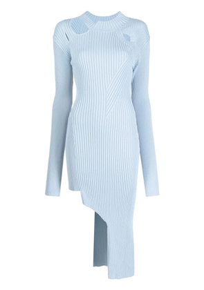 Feng Chen Wang ribbed-knit cut-out dress - Blue