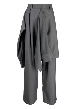 Goen.J layered shirt straight-leg trousers - Grey