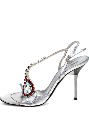 Baldinini 95mm embellished slingback sandals - Silver