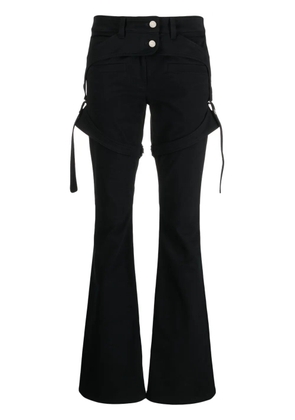 Courrèges straight-leg cotton trousers - Black