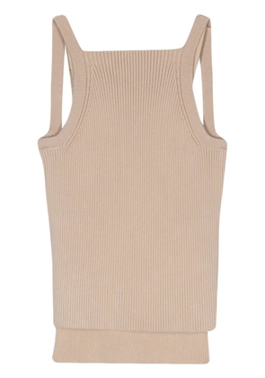 Emporio Armani layered ribbed-knit tank top - Neutrals
