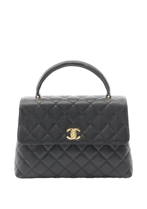 CHANEL Pre-Owned 1996-1997 CC Quilted Caviar Kelly Top Handle handbag - Black