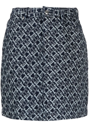 Tommy Hilfiger logo-print denim skirt - Blue