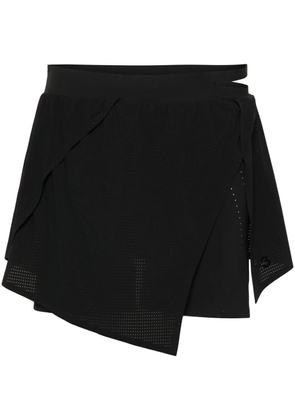 Y-3 logo-printed mesh skort - Black