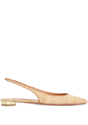 Aquazzura Purist slingback woven flat pumps - Neutrals