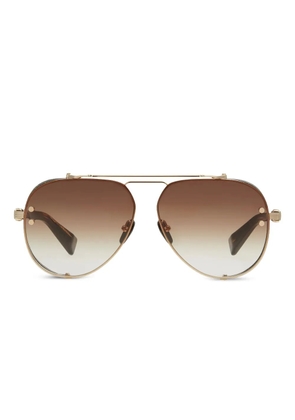 Balmain Eyewear pilot-frame sunglasses - Brown