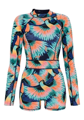 Duskii tropical-print long-sleeved paddle suit - Multicolour