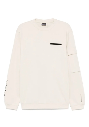 Ea7 Emporio Armani rubberised logo-print sweatshirt - Neutrals
