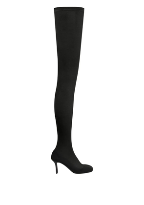 Courrèges square-toe mesh over-the-knee boots - Black