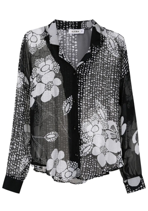 Amir Slama floral-print silk shirt - Black