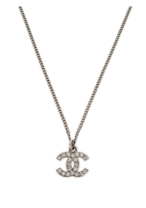 CHANEL Pre-Owned 2010 rhinestone-embellished CC necklace - Silver