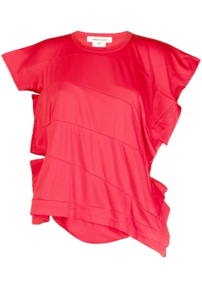 Comme Des Garçons asymmetric panelled T-shirt - Red