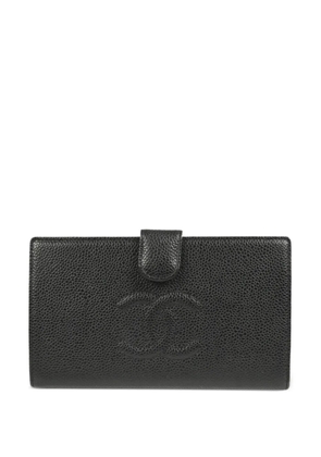 CHANEL Pre-Owned 2007 CC stitch long bifold wallet - Black