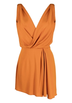 Alberta Ferretti draped V-neck dress - Orange