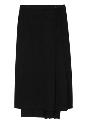 Yohji Yamamoto asymmetric wool skirt - Black