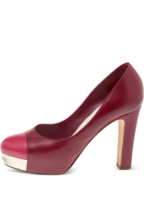 CHANEL Pre-Owned 100mm leather platform pumps - Red