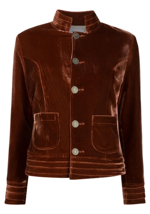 Isolda Ferradura button-up velvet jacket - Brown