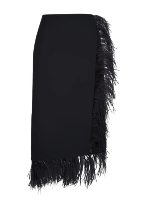 Akris feather embellished midi skirt - Black
