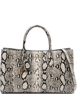 Michael Kors snakeskin-print tote bag - Neutrals