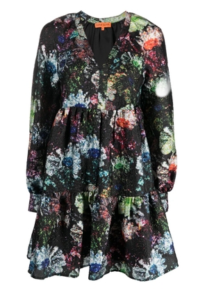 Stine Goya Jasmine Glitter Bloom-print minidress - Black