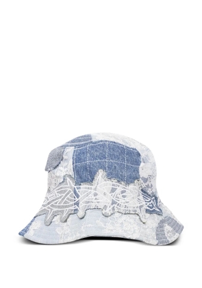 Who Decides War thorn wrapped grid bucket hat - Blue