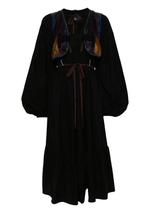 Kolor panelled drawstring dress - Black