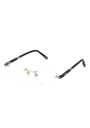 Chopard Eyewear gold-detail rimless glasses - Black