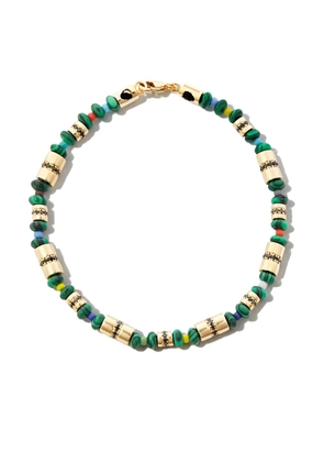 LUIS MORAIS 14kt yellow gold and malachite beaded bracelet