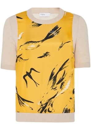 Rosetta Getty graphic-print fine-knit top - Neutrals