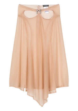 Mugler M cut-out midi skirt - Neutrals