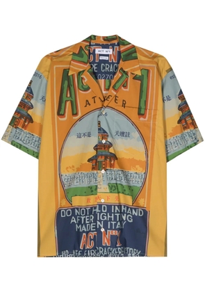 ACT Nº1 temple-print cotton shirt - Orange