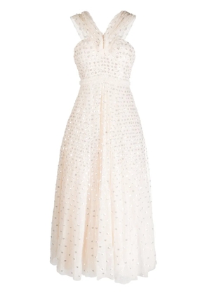 Needle & Thread sequinned V-neck maxi dress - Neutrals