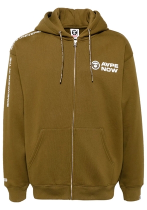 AAPE BY *A BATHING APE® logo patched hooded jacket - Brown