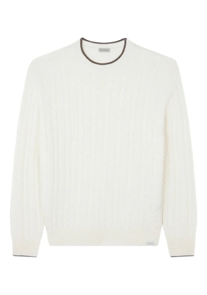 Paul & Shark cable-knit crew-neck sweater - White