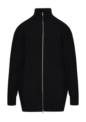 MM6 Maison Margiela zip-front ribbed jacket - Black