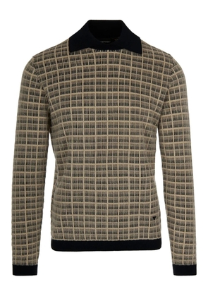Emporio Armani check-pattern polo shirt - Brown