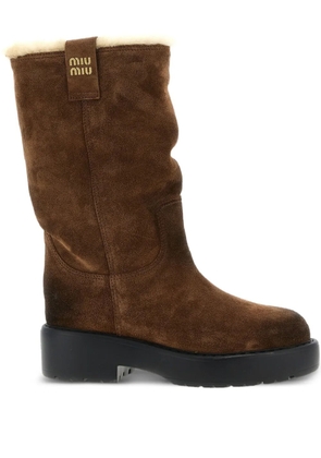 Miu Miu round-toe boots - Brown