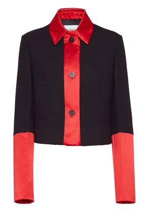 Ferragamo colour-block cropped jacket - Black