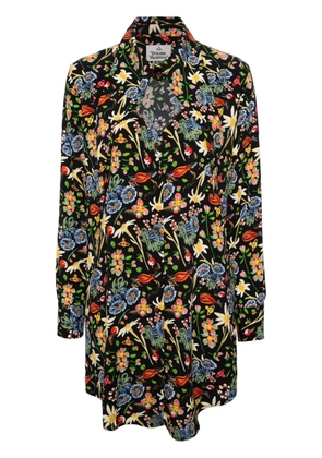 Vivienne Westwood Heart floral-print shirt minidress - Black