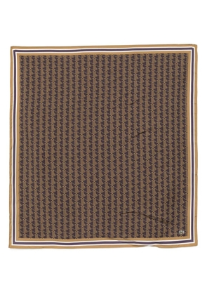 Lacoste monogram-print scarf - Brown