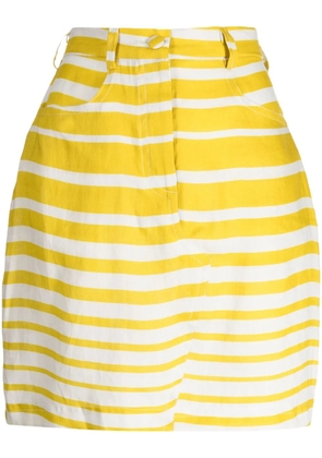 Bambah Sicily striped linen mini skirt - Yellow