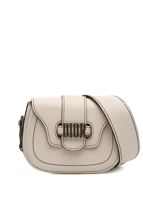 Christian Dior Pre-Owned 2017 Mini Leather D Fence Saddle Bag crossbody bag - White