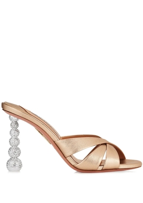 Aquazzura 95mm Yes Baby Mule 95 - Gold