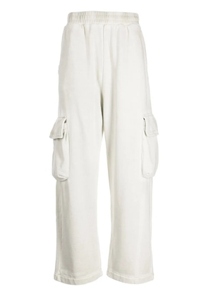 izzue wide-leg elasticated-waistband cargo trousers - Grey