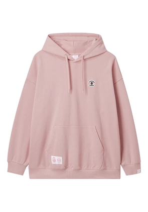 FINGERCROXX logo-patch cotton hoodie - Pink