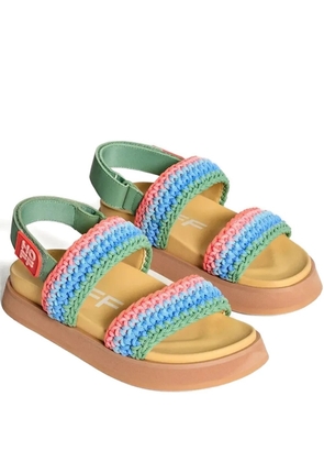 Hoff knitted-strap platform sandals - Green